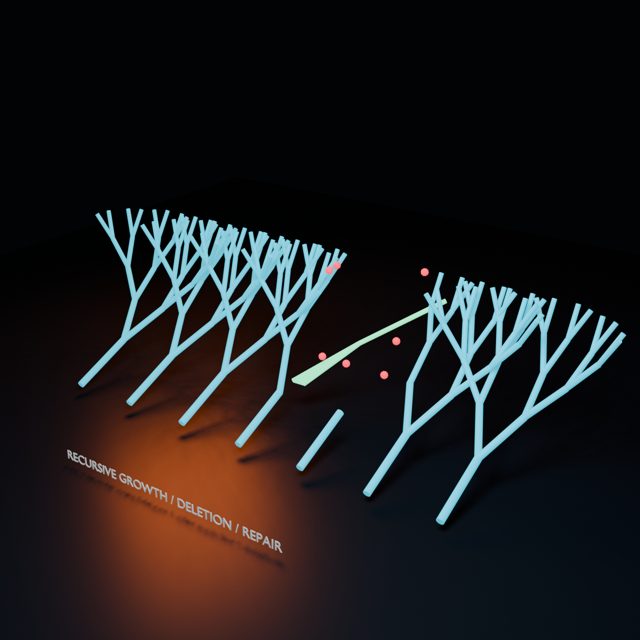 Recursive branches repairing a missing region