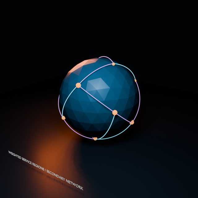 Weighted hubs connected across a globe